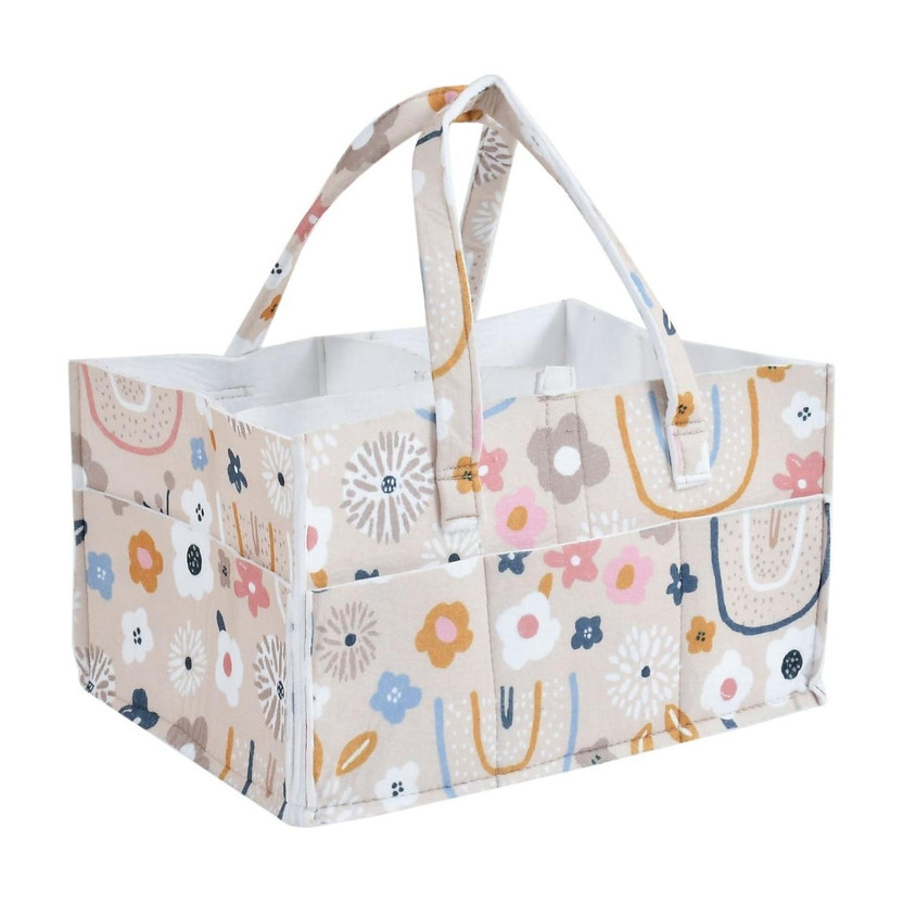 Kemiv Multipurpose Diaper Caddy Bag for kids multicolor Diaper caddy bag (Flower) Diaper caddy Bag(Multicolor)