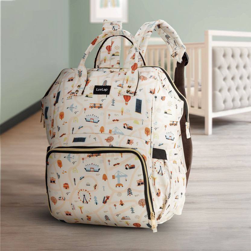 LuvLap Multifunctional Waterproof Diaper Bag-Backpack Cum Tote bag / Travel bag Diaper Bag(Off White)