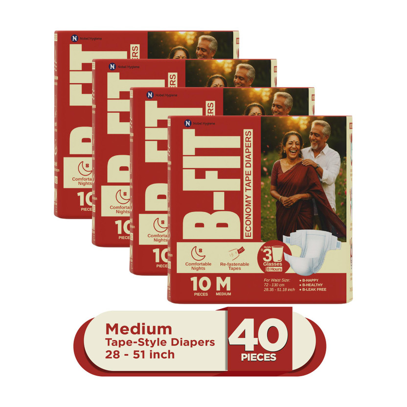 B-FIT Adult Diaper Economy Tape Style Adult Diapers - M(40 Pieces)