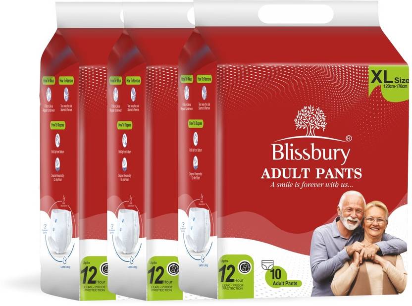 Blissbury Unisex Adult Diaper Pants Overnight Pant Type Adult PullUP Pants Diapers Adult