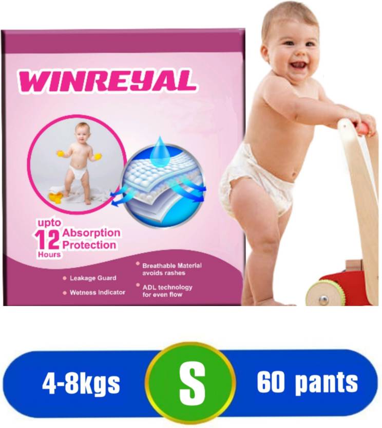 WINREYAL Diapers with Wetness Indicator/12 hours Absorption S Buy 60 WINREYAL cotton, Top