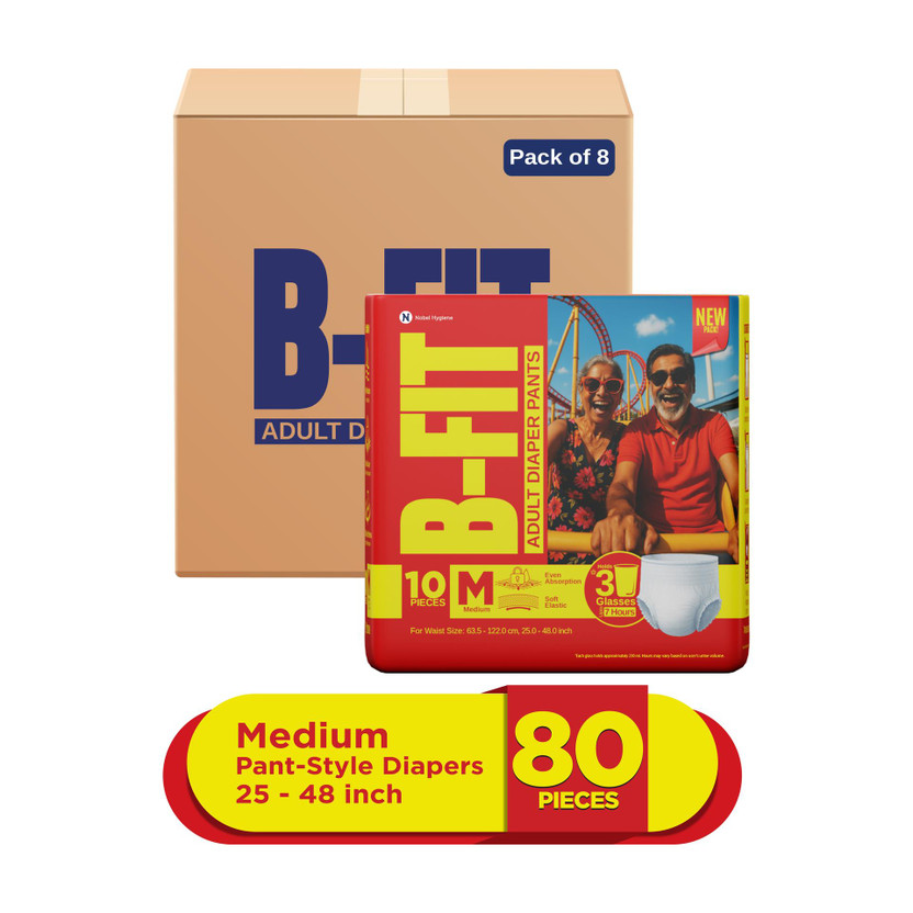 B-FIT Regular Pant Style Adult Diapers - M(80 Pieces)