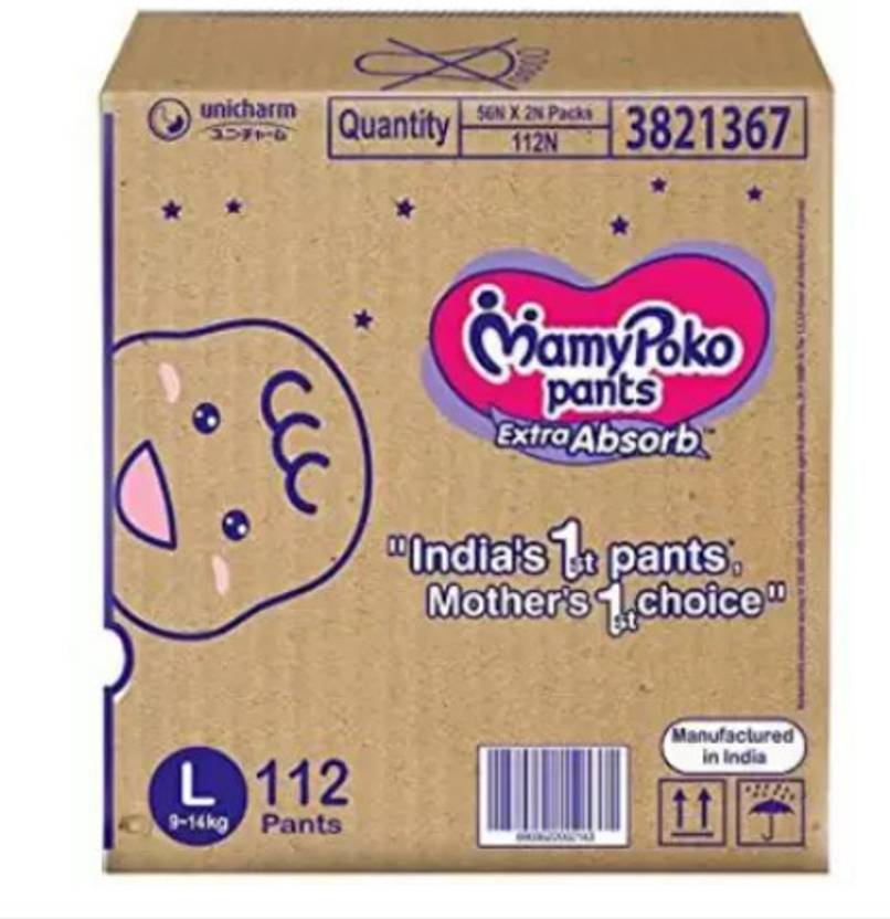 MAMY POKO PANTS arge Size, Pack of 112 Diapers L Buy 116 MAMY POKO