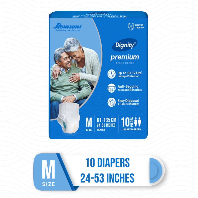 DIGNITY DIGNITY Premium Pant Style Adult Diapers - M(10 Pieces) - Flipkart Deal