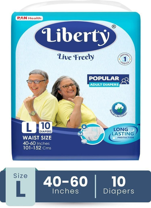 Liberty Liberty Popular Tape , Waist Size (40-60 inches), Pack of 1 Adult Diapers - L - Flipkart Deal