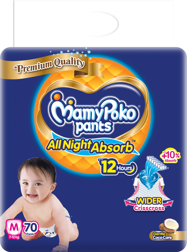 MamyPoko All Night Absorb, Coco Care Pant Diapers - M(70 Pieces)
