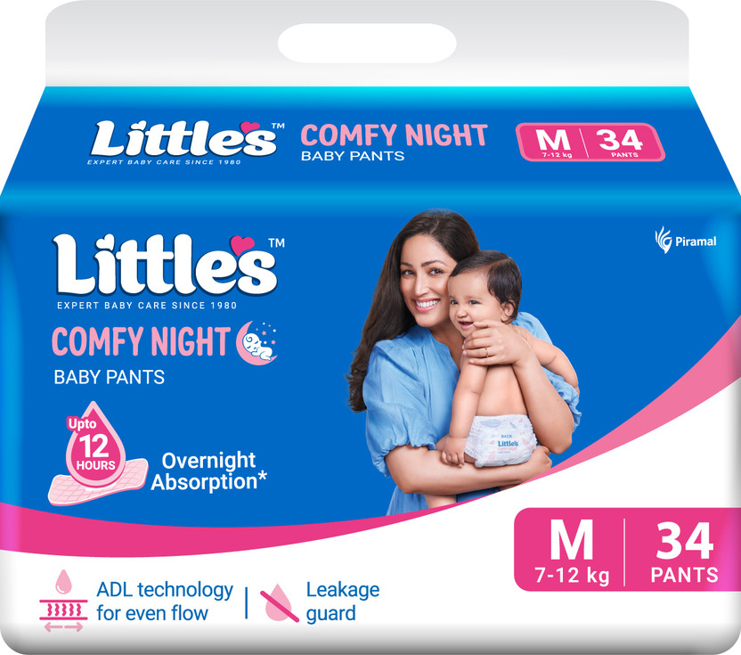 Little's Comfy Baby Pant Diapers - M(34 Pieces)