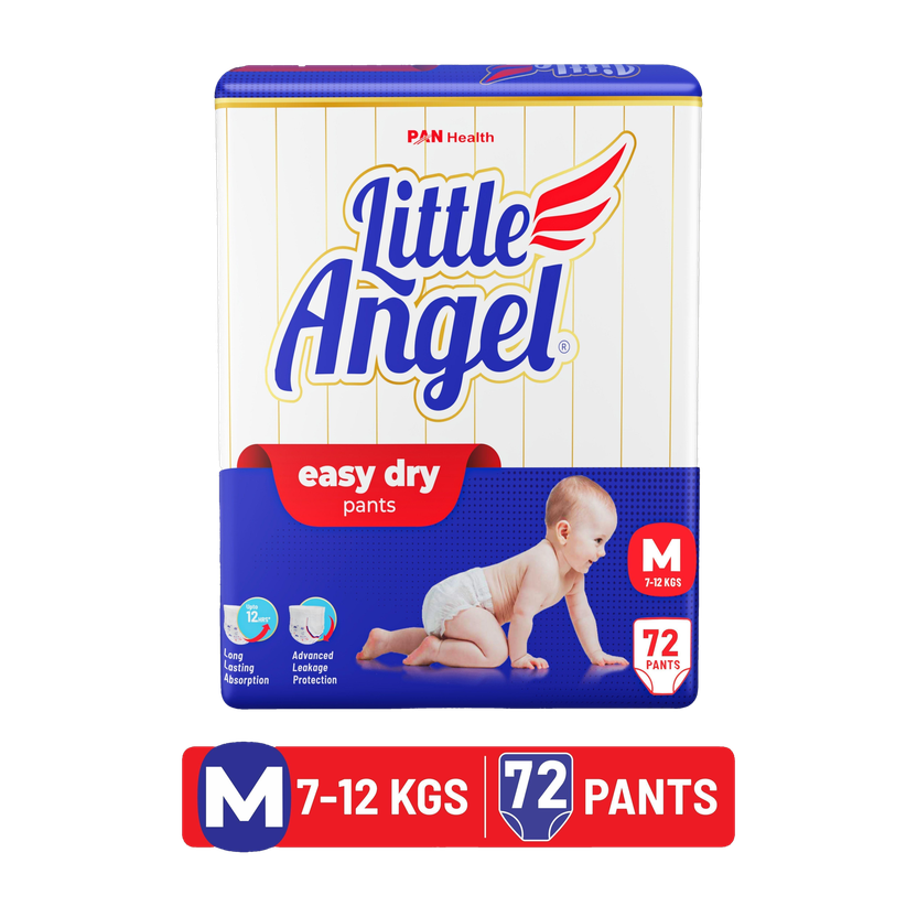 Little Angel Easy Dry Pant Diapers - M(72 Pieces)