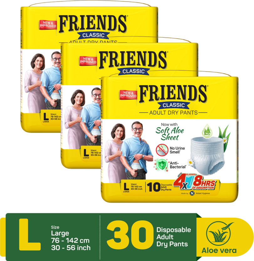 FRIENDS Classic Diaper Pull Ups Pants Adult Diapers - L(30 Pieces)