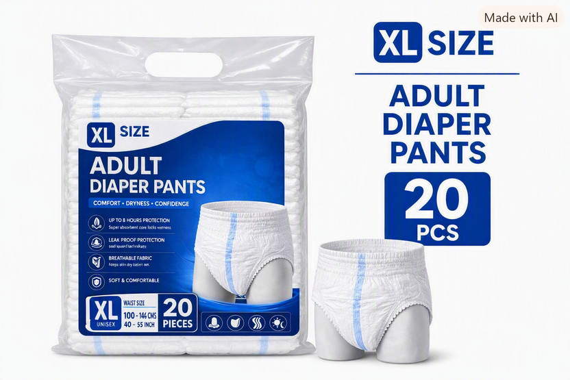 IWS WITH DEVICE OF LADY Adult Diaper Pant Unisex Disposable Pull-Up Incontinence Underwear Pant Diapers - XL(20 Pieces)