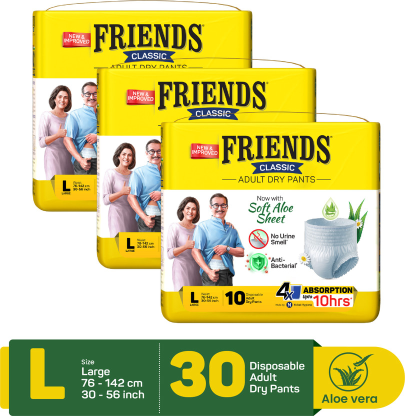 FRIENDS Classic Diaper Pull Ups Pants Adult Diapers - L(30 Pieces)