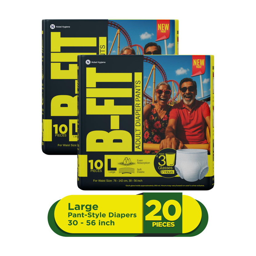 B-FIT Regular Pant Style Adult Diapers - L(20 Pieces)