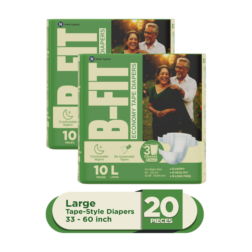 B-FIT Adult Diaper Economy Tape Style Adult Diapers - L(20 Pieces)