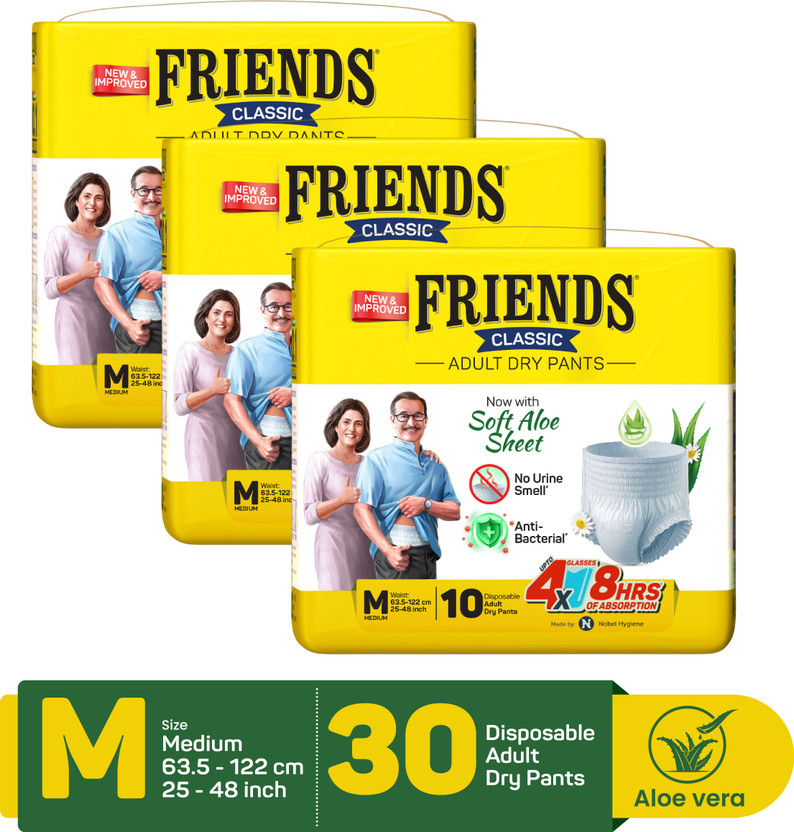 FRIENDS Classic Pull Ups Pants Adult Diapers - M(30 Pieces)