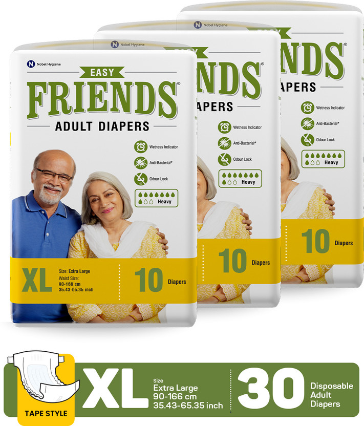 FRIENDS Easy Tapes Adult Diapers - XL(30 Pieces)