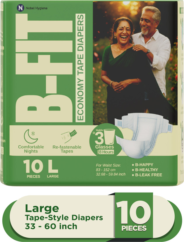 B-FIT Economy Tape Style Adult Diapers - L(10 Pieces)