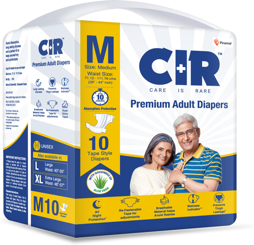 CIR CIR Premium Adult Diapers, Medium, Pack of 1 (10 units) Adult Diapers - M(10 Pieces) - Flipkart Deal
