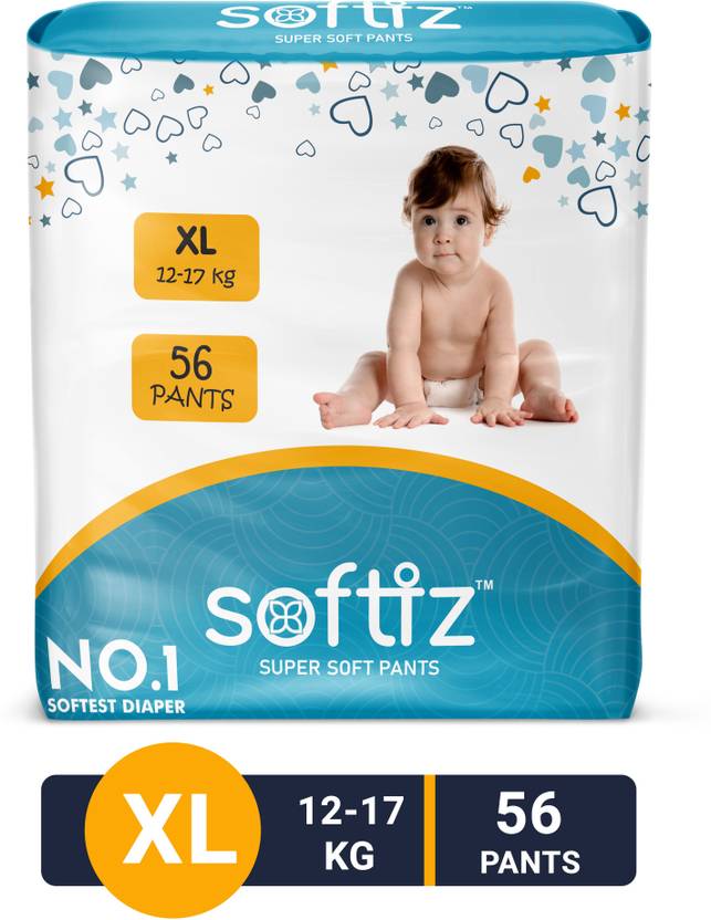 softiz Extra large baby diapers pack of 56 XL Buy 56 softiz Cotton