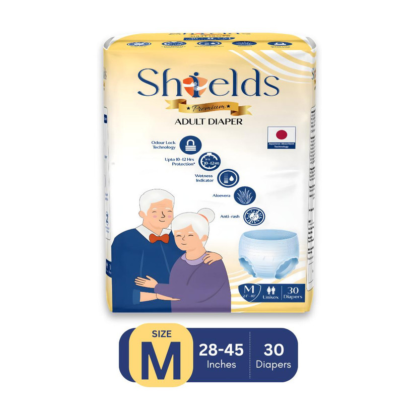 Shields Premium Pant Style | Pack of 1 | Adult Diapers - M(30 Pieces)
