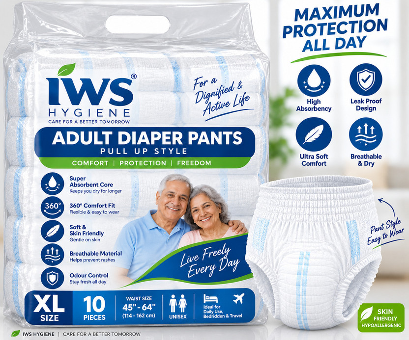 IWS IWS WITH DEVICE OF LADY Pull Up Adult Diapers | Super Absorbent | Leak Protection Adult Diapers - XL(10 Pieces) - Flipkart Deal