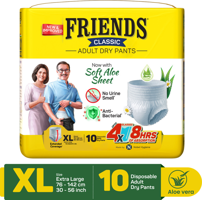 FRIENDS Classic Diaper Pull Ups Pants Adult Diapers - XL(10 Pieces)