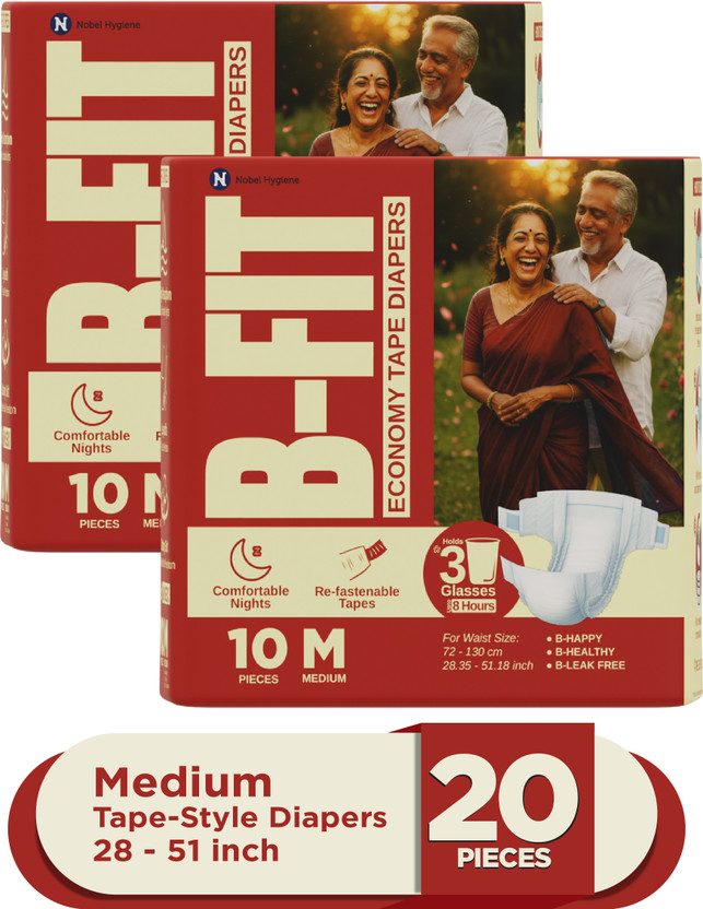 B-FIT Economy Tape Style Adult Diapers - M(20 Pieces)