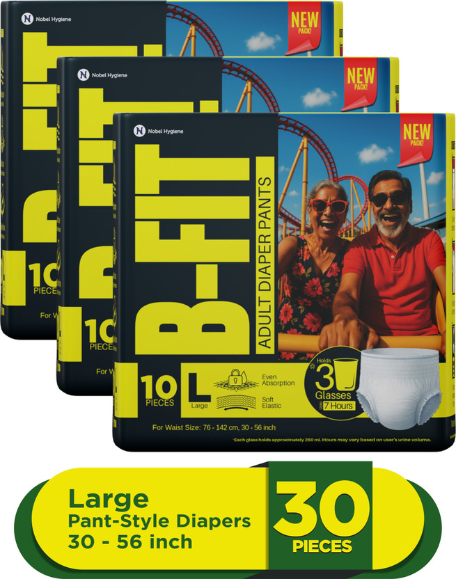 B-FIT Regular Pant Style Adult Diapers - L(30 Pieces)
