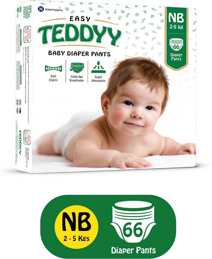 TEDDYY Baby Diapers Easy Pants New Born Buy 66 TEDDYY Soft Nonwoven Pant Diapers