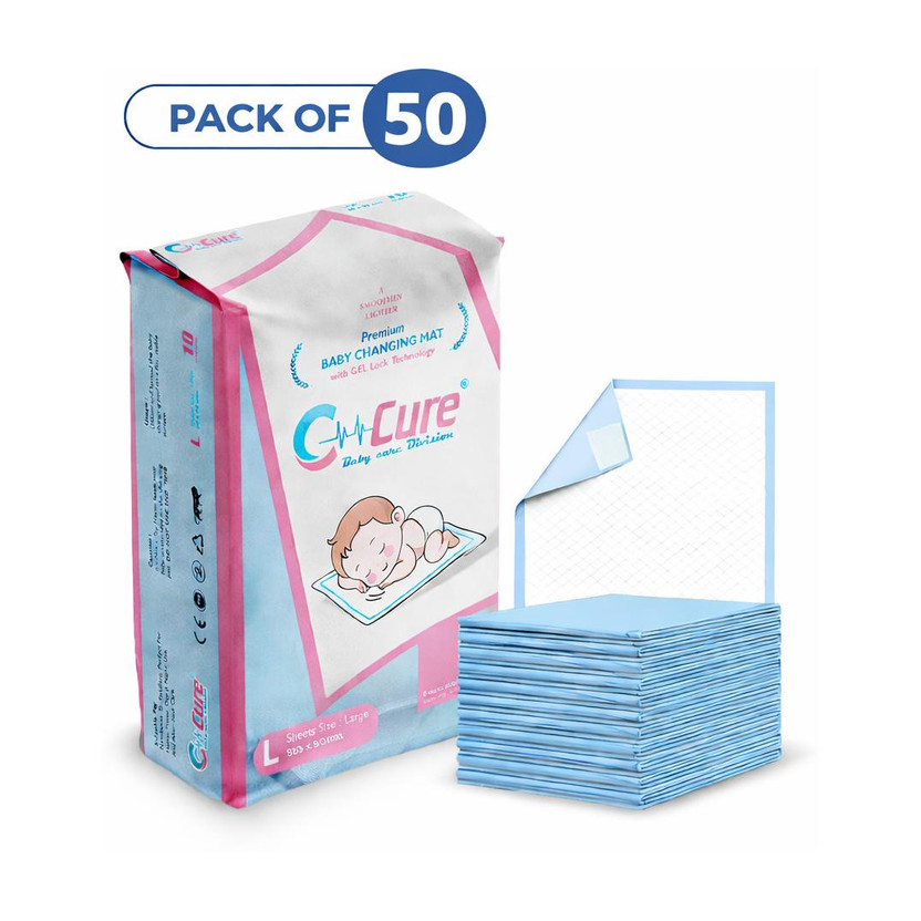 C-Cure Baby Underpad Changing Mats, Baby Pee Sheet, Sleeping mats Disposable soiled(Fabric, Blue 4)