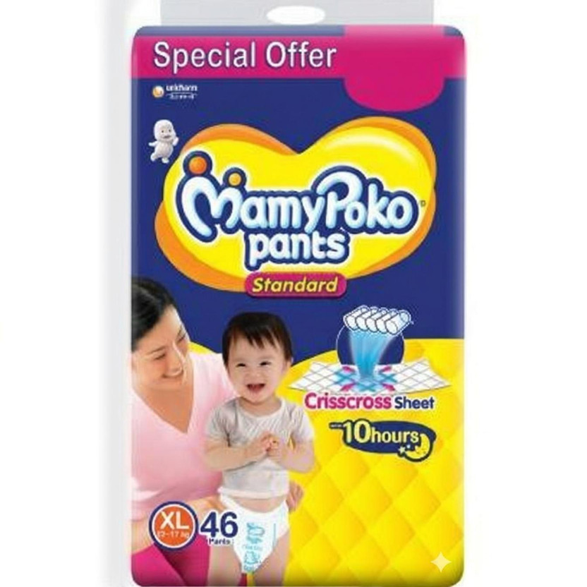 MamyPoko Standard Baby Diaper Pants Size Extra Large Pant Diapers - XL(46 Pieces)