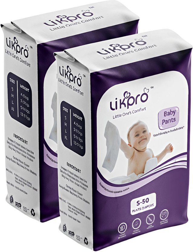 Likpro Baby Diaper Hypoallergenic, Leak-Free, Overnight Protection Baby Pants Pant Diapers - S(100 Pieces)