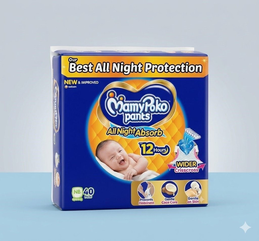 MamyPoko MamyPoko NB size 40 pants Pant Diapers - New Born(40 Pieces) - Flipkart Deal