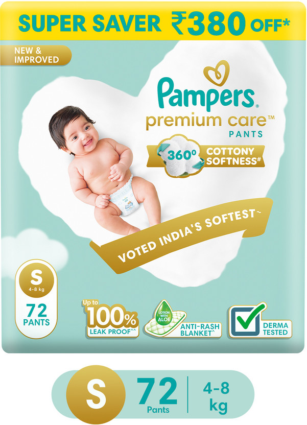 Pampers Premium Care Pant Diapers - S(72 Pieces)