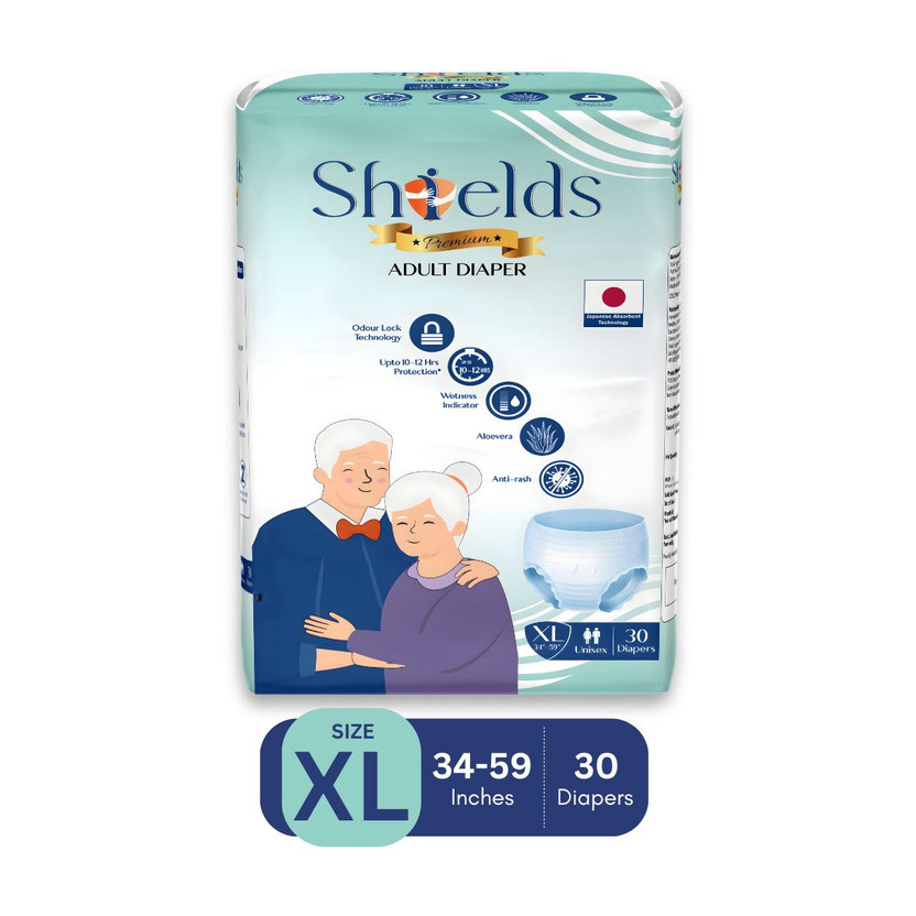 Shields Premium Pant Style | Pack of 1 | Adult Diapers - XL(30 Pieces)