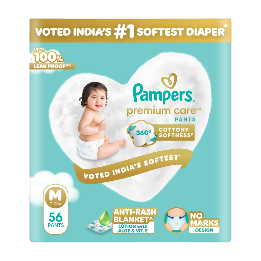 Pampers Premium Care Pant Diapers - M(56 Pieces)