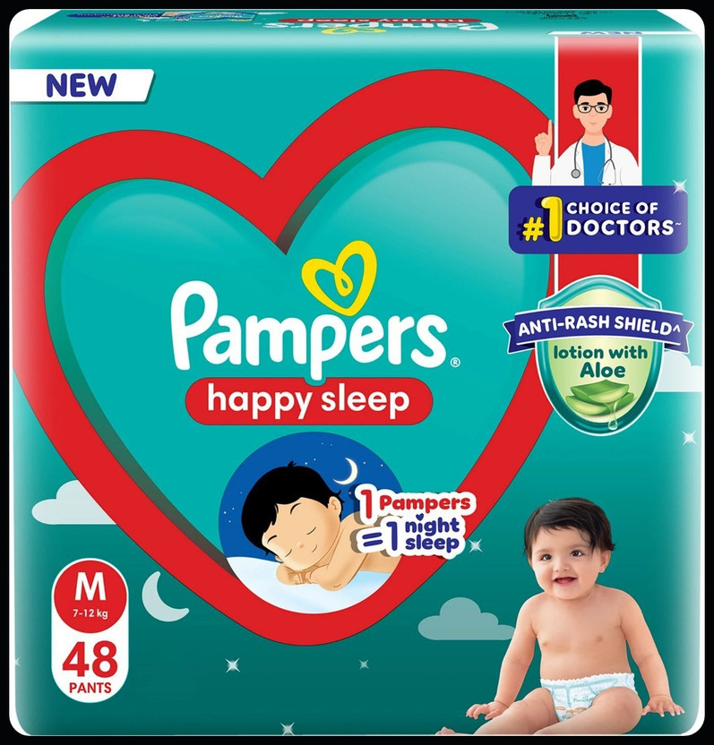 Pampers Baby Diapers-M Size(Pack of 1)-25N769 - M(48 Pieces)