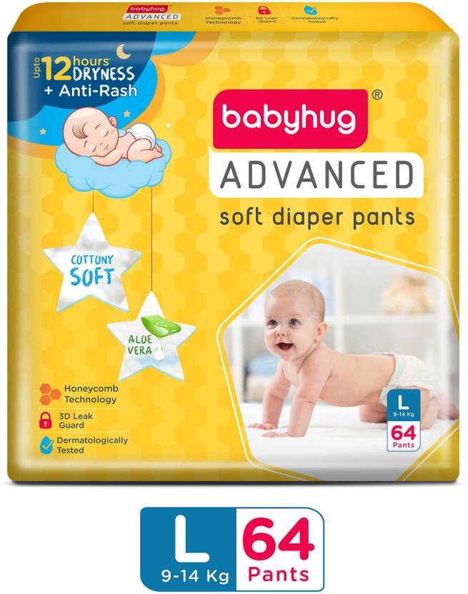 babyhug Advanced Pant Style Diaper Large (64 pieces) L Buy 64 babyhug Pant Diapers