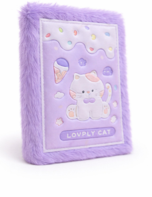 Yokids Soft Cover Notebook, Cute Cartoon Diary for Daily Writing & Note Taking A6 Diary Ruled 80 Pages(Purple)