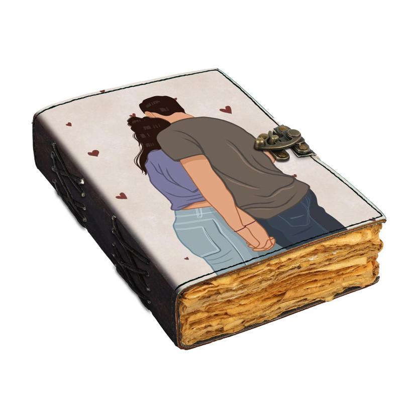 DI-KRAFT DI-KRAFT Love valentines theme leather jurnal with antique pages A5 Journal unruled 200 Pages(multicolor01) - Flipkart Deal