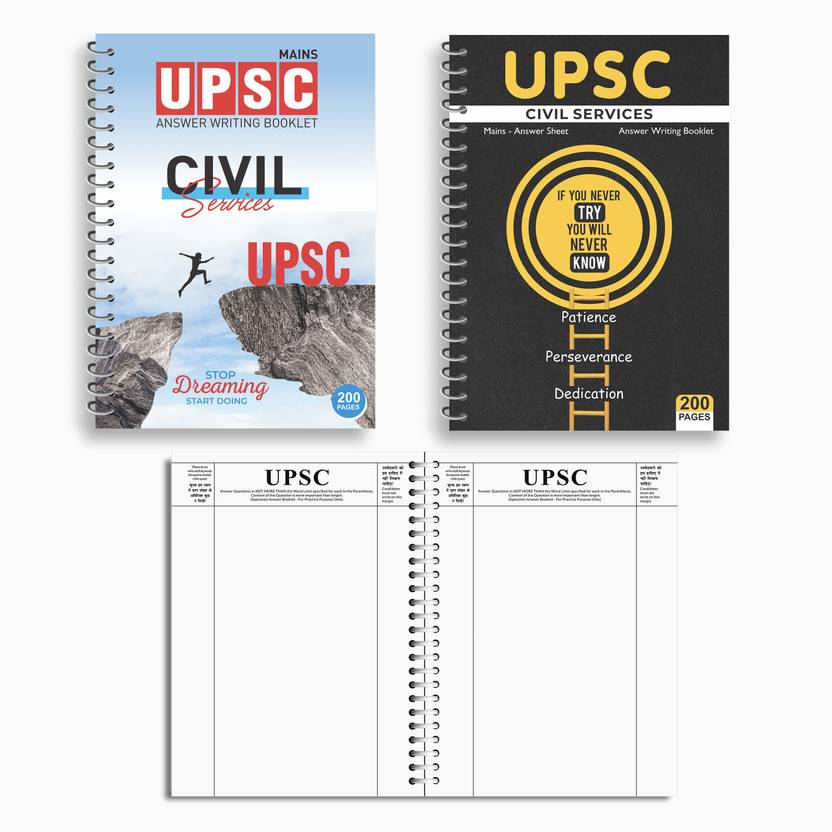 TRUE FLAIR Upsc Mains Answer Writing Booklet (200 pages in one booklet