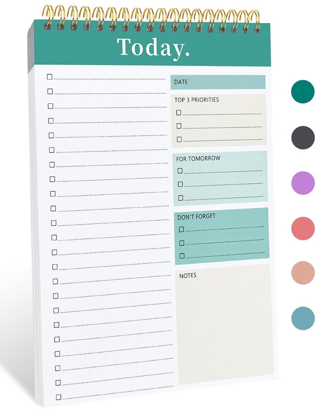 lais enterprises Daily Planner To Do List Notepad Organizer Writing Pad for Home, Office A5 Planner Ruled 50 Pages(Multicolor)
