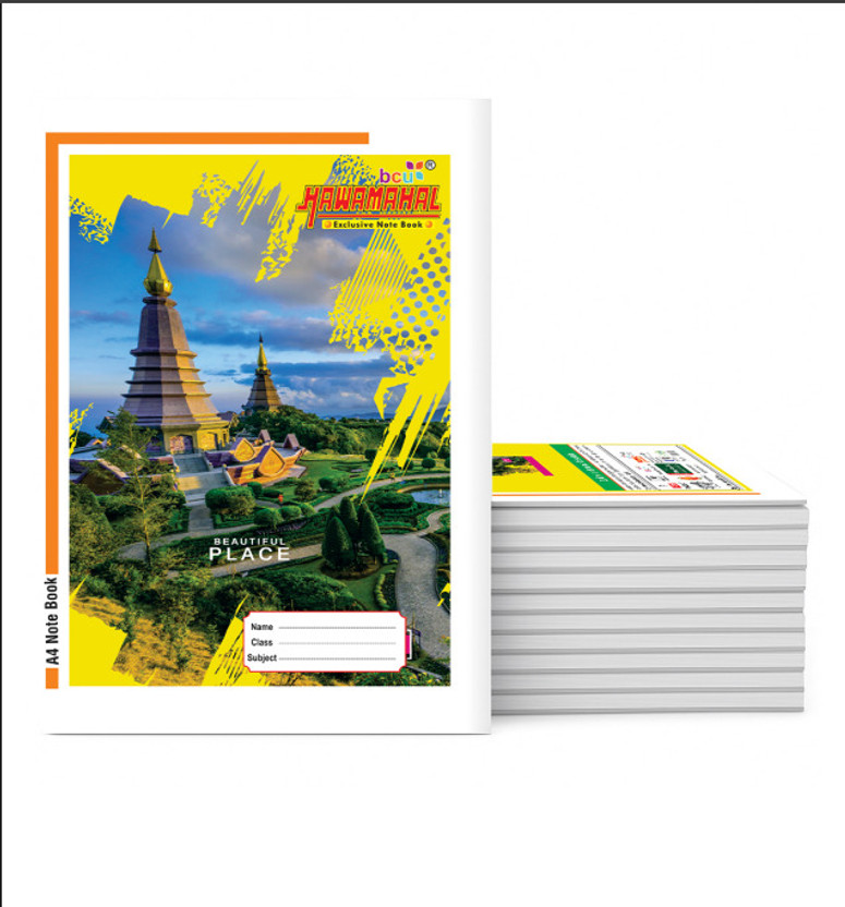 Hawamahal A4 NoteBook A4 Notebook Sinle Line 160 Pages(Multicolor, Pack of 3)