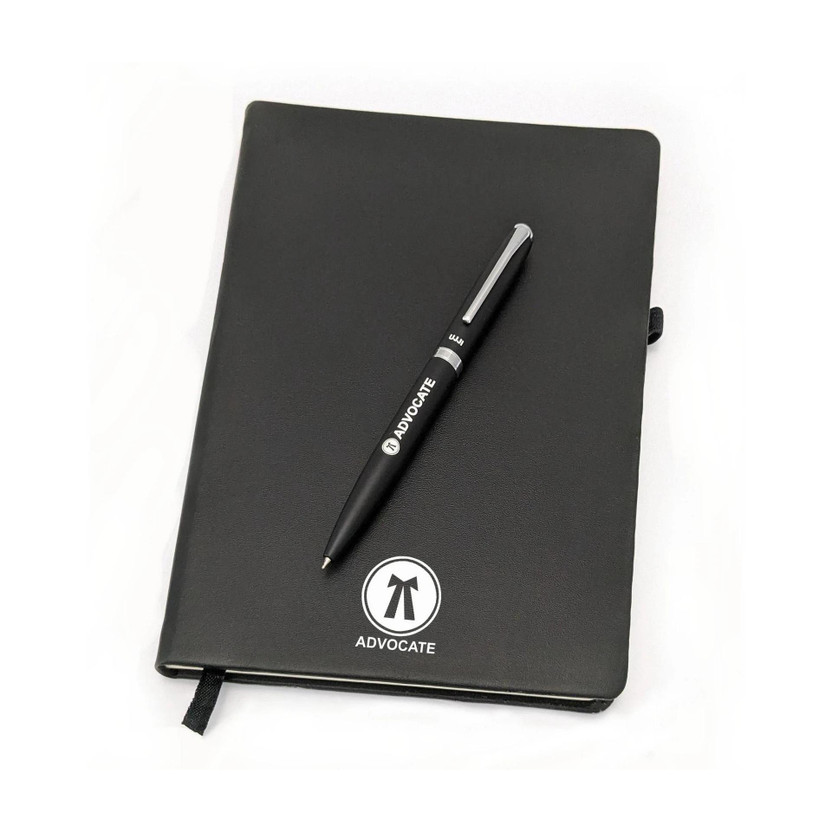 UJJi UJJi Advocate Gift Sets with Metal Pen & Notebook A5 Gift Set Ruled 186 Pages(Black-3, Pack of 2) - Flipkart Deal