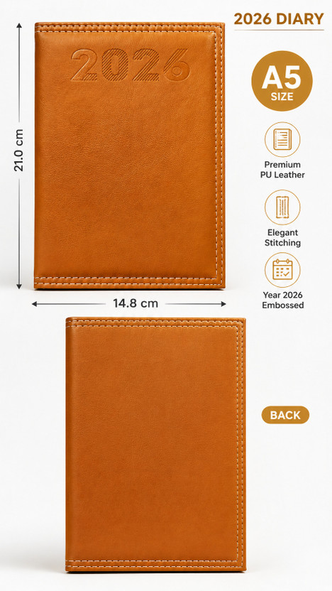 Laxmi Enterprises LAXMI A5 Diary Ruled 410 Pages(Tan)