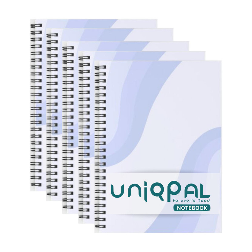 UNIQPAL Set of 5 A4 Notebook Unruled hai 200 Pages(Multicolor, Pack of 5)