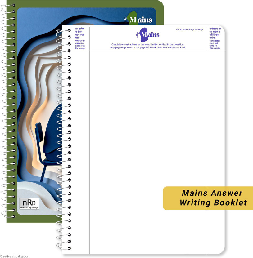 NRP UPSC Mains Answer Writing A4 Notebook Plain 220 Pages(Multicolor)