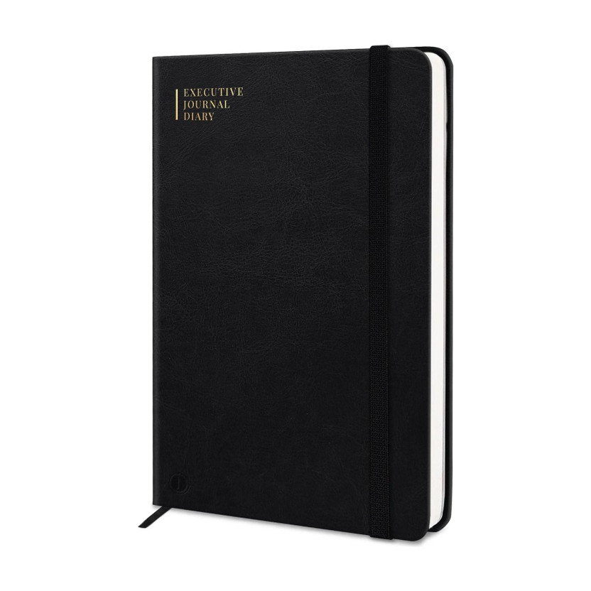 Jhingalala Leather Notebook Diary with Elastic Lock I Executive Notebook Journal Diary A5 Diary Ruled 192 Pages(Black)