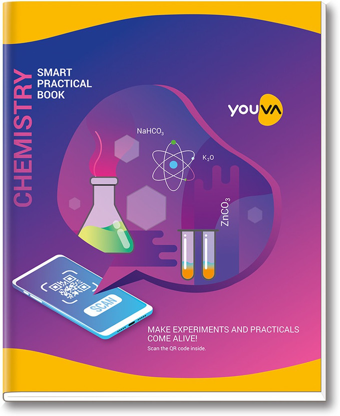 NAVNEET Youva Hard Bound Chemistry Practical Book 21.5x26.5 cm Regular Notebook 1 Side Ruled & 1 Side Plain 176 Pages(Blue)