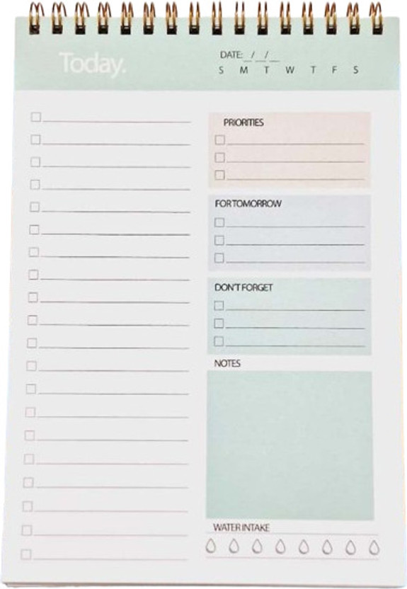 Greeshma Daily Planner To Do List Notepad Organizer Writing Pad for Home, Office, A5 Planner Single Rule 50 Pages(White)