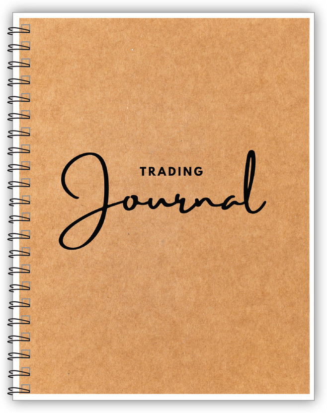 TimeWise Trading Journal Monochrome Stock Market Notebook Day Trade Log A5 Journal Unruled 130 Pages(Brown)